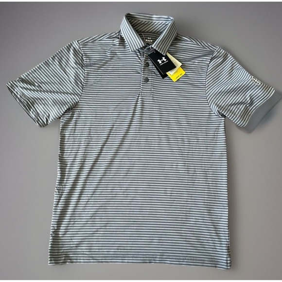 Under Armour Other - Under Armour Golf Drive Groove Stripe Polo Sun Protect Embroider Medium New JBHS
